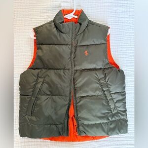 Kids Ralph Lauren Vibrant Orange/Grey Puffer Vest